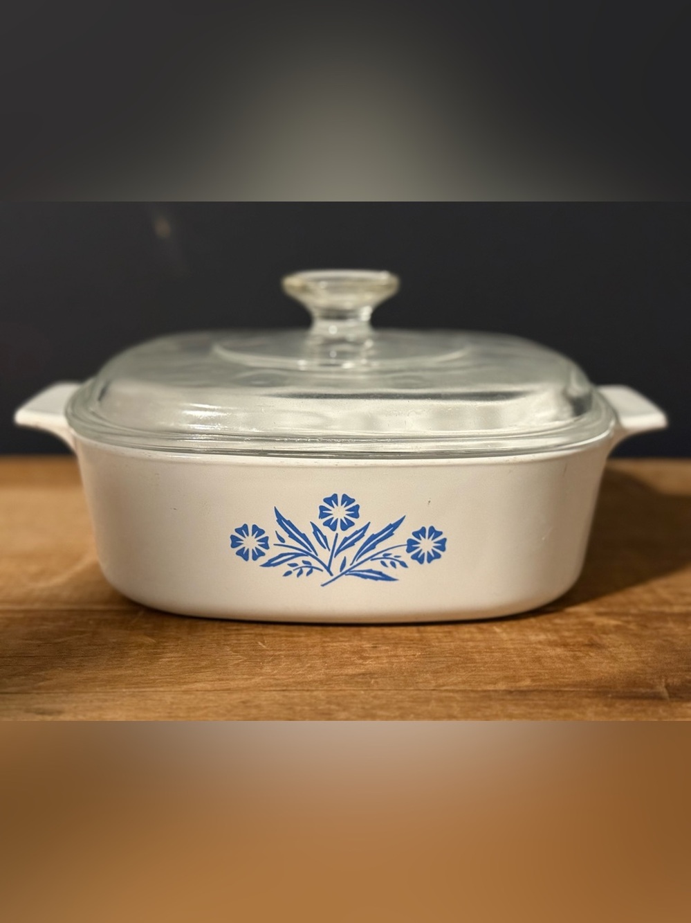 Vintage CorningWare Blue Cornflower 2 Quart Casserole Dish with Glass Lid